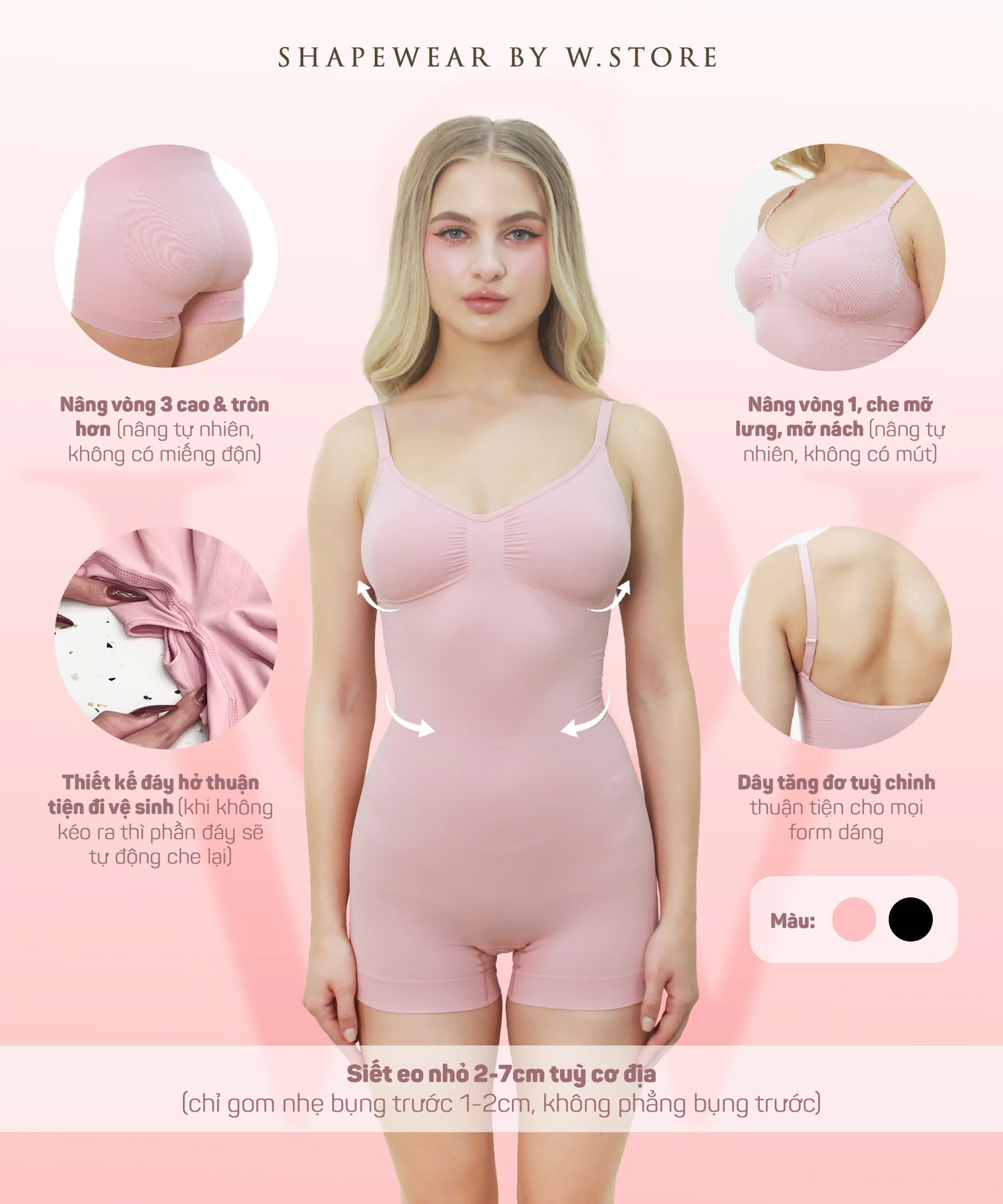 Mô tả Áo Gen Jumpsuit Định Hình, Tôn Đường Cong, Che Khuyết Điểm Toàn Thân - Chính Hãng Latex By WSTORE - 1