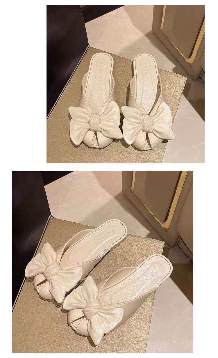 Dép sục nữ gắn nơ phong cách Hàn Quốc