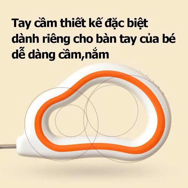 Mô tả Bộ Thìa nĩa tập ăn cho bé KidsWorld tay cầm silicon mềm, muỗng cong, inox 316, an toàn - 6