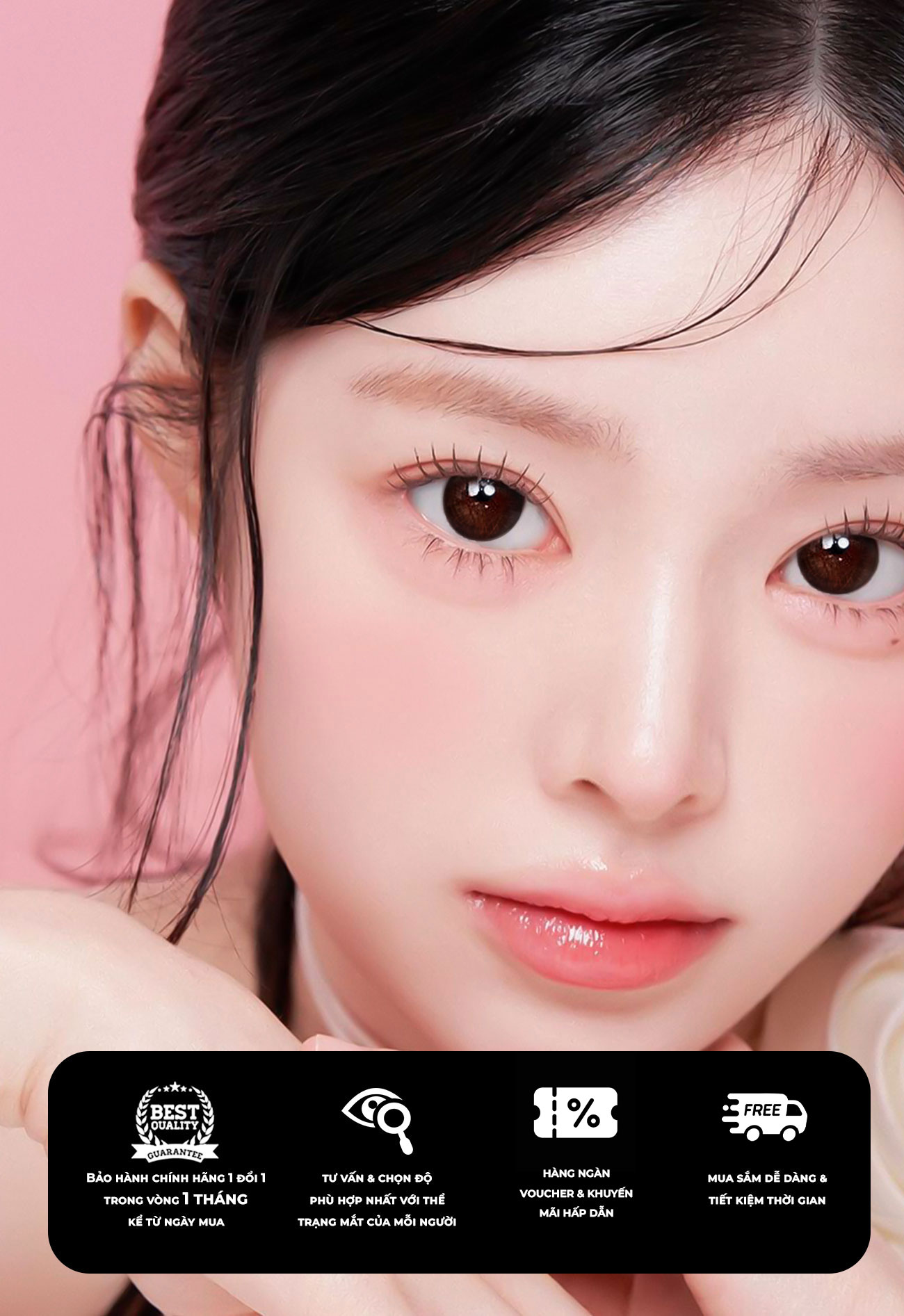 Mô tả Kính giãn tròng màu nâu choco Chokoreto hiệu Angel Eyes có độ 0-8 - Lens giãn tròng nâu choco giãn tròng to 14.5mm - 3