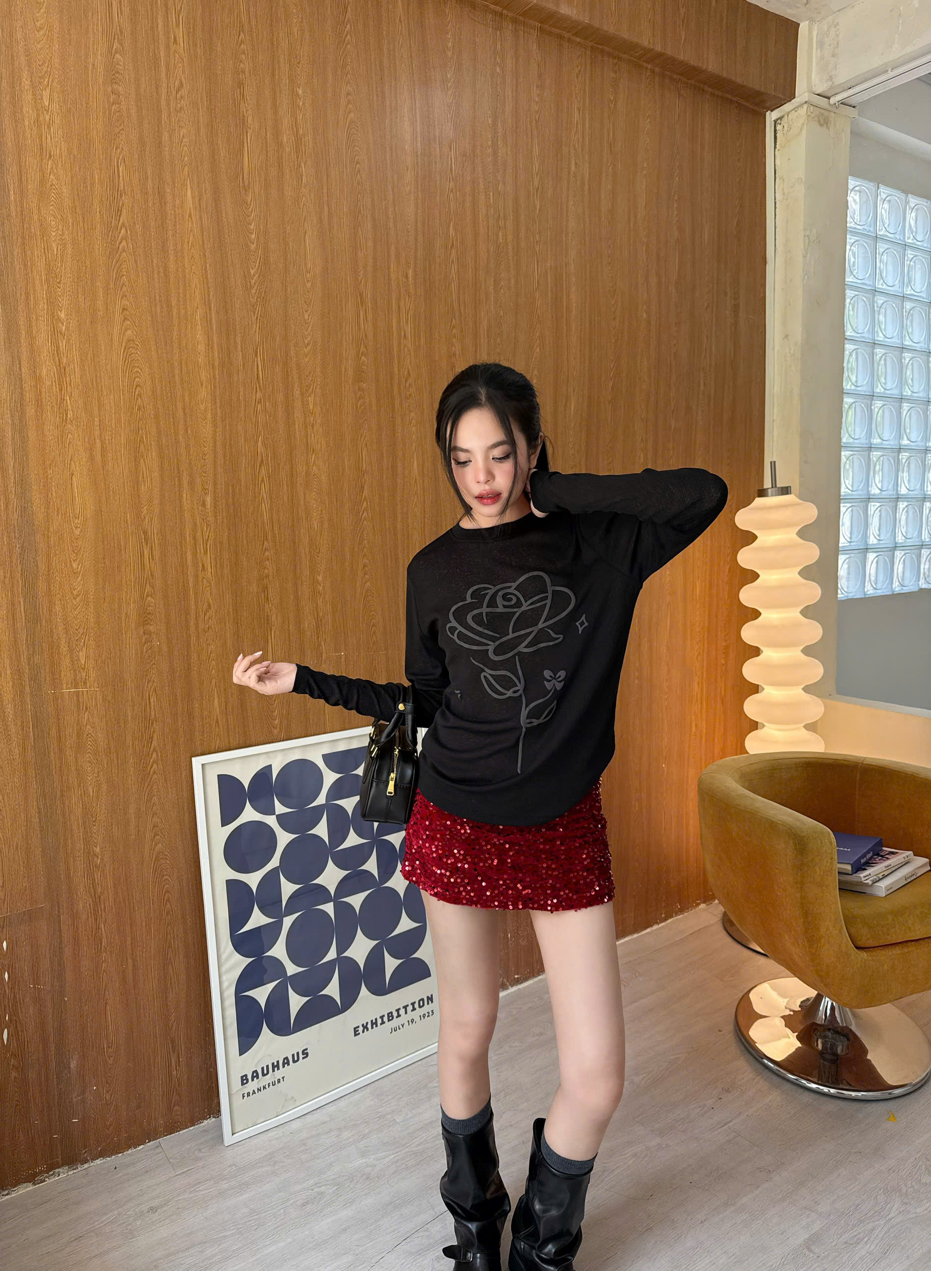Mô tả 𝐊𝐈𝐋𝐋 𝐒𝐘𝐒𝐓𝐄𝐌 - Chân váy kim sa cạp thấp tôn dáng Yuna - Lunar Bạc & Natasa bản to lấp lánh - 3