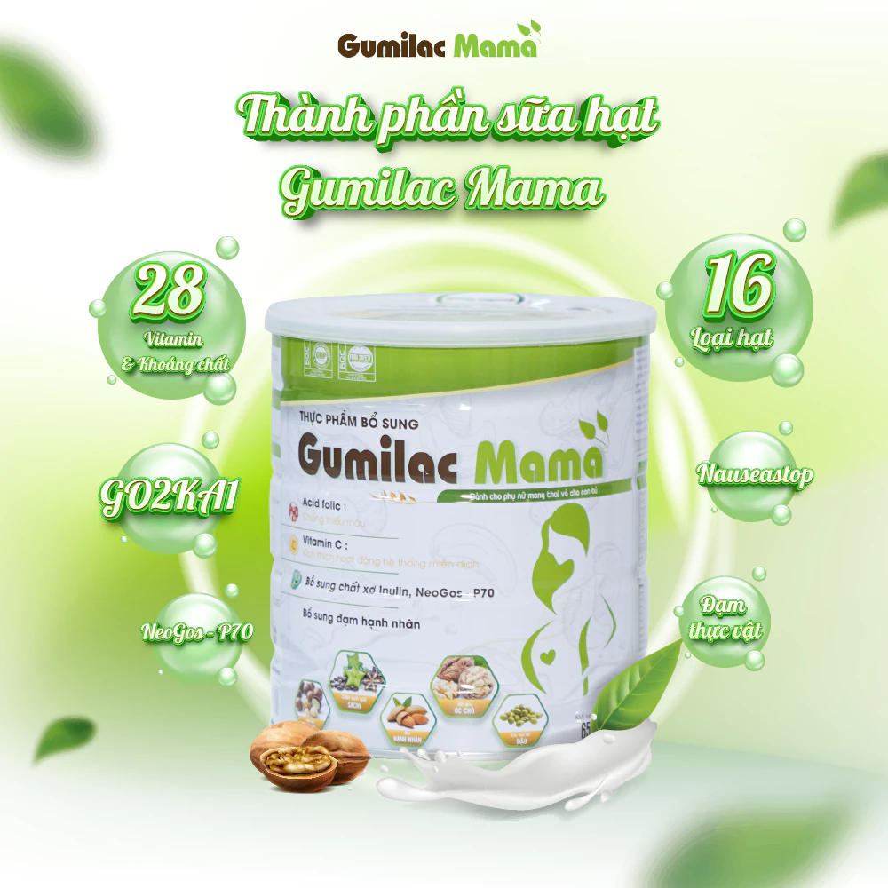 Mô tả Sữa Hạt Gumilac Mama Bổ Sung 28 Loại Vitamin Khoáng Chất, Giúp Mẹ Bầu Khỏe Đề Kháng Tốt Chính Hãng - 1