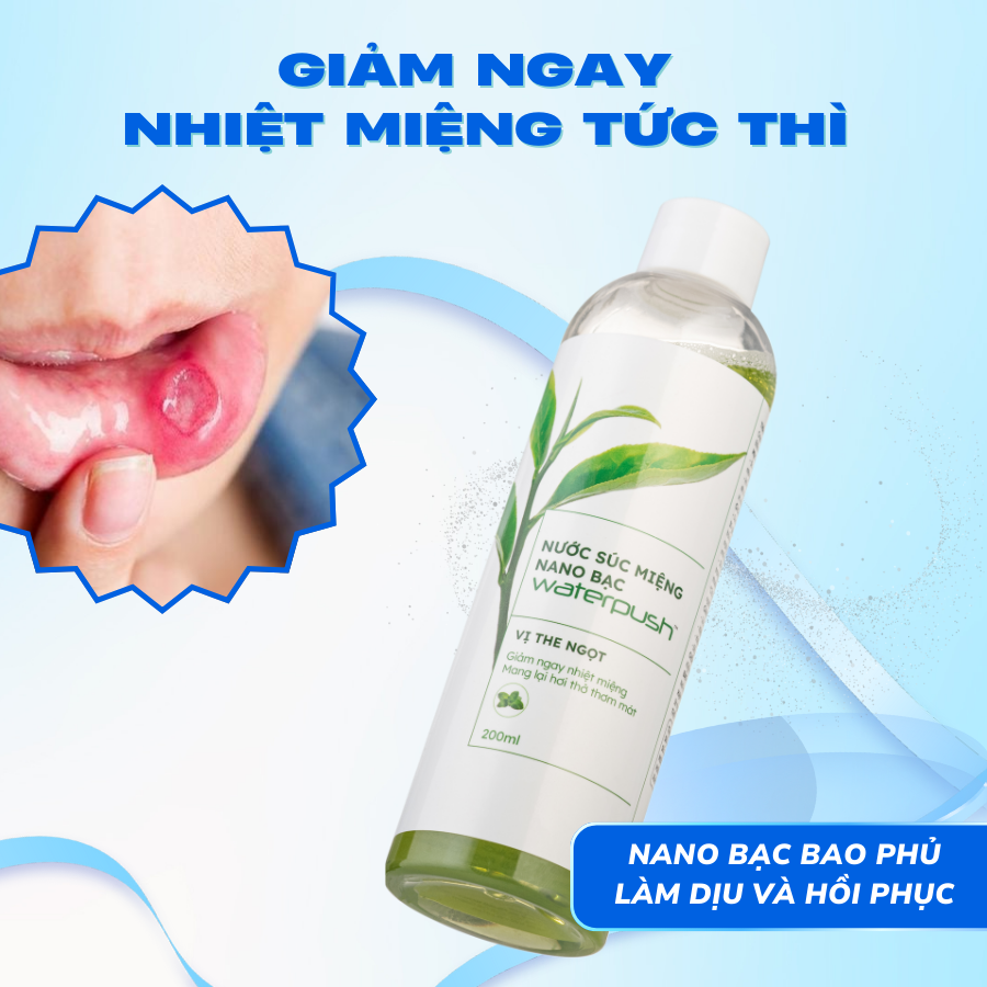 Mô tả Nước Súc Miệng Nano Bạc WaterPush Giảm Nhiệt Miệng, Thơm Miệng, Dùng Được Cho Máy Tăm Nước - 1