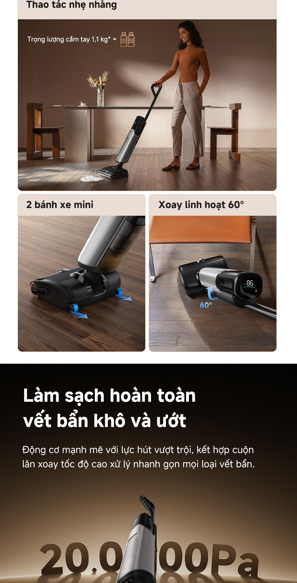 Mô tả Máy hút bụi lau nhà khô và ướt đa năng X4 Pro - Hàng chính hãng - 8