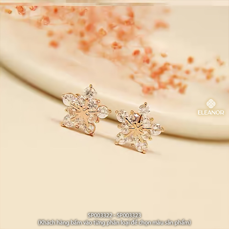 Mô tả Bông tai nữ chuôi bạc 925 Eleanor Accessories hình hoa tuyết phụ kiện trang sức khuyên tai 3322 - 1