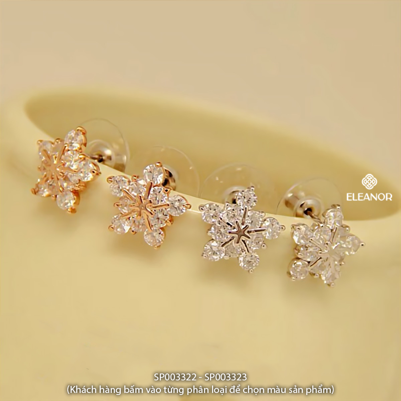 Mô tả Bông tai nữ chuôi bạc 925 Eleanor Accessories hình hoa tuyết phụ kiện trang sức khuyên tai 3322 - 2