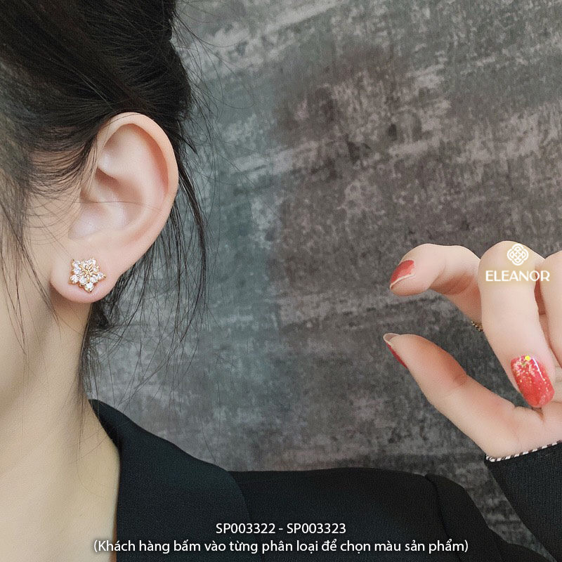 Mô tả Bông tai nữ chuôi bạc 925 Eleanor Accessories hình hoa tuyết phụ kiện trang sức khuyên tai 3322 - 3