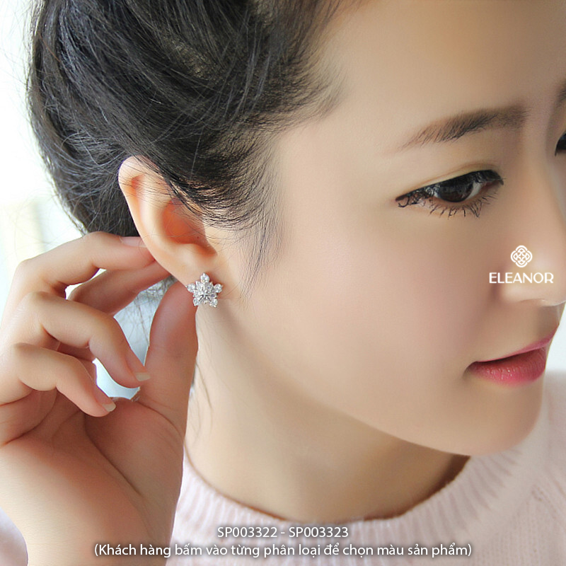 Mô tả Bông tai nữ chuôi bạc 925 Eleanor Accessories hình hoa tuyết phụ kiện trang sức khuyên tai 3322 - 4