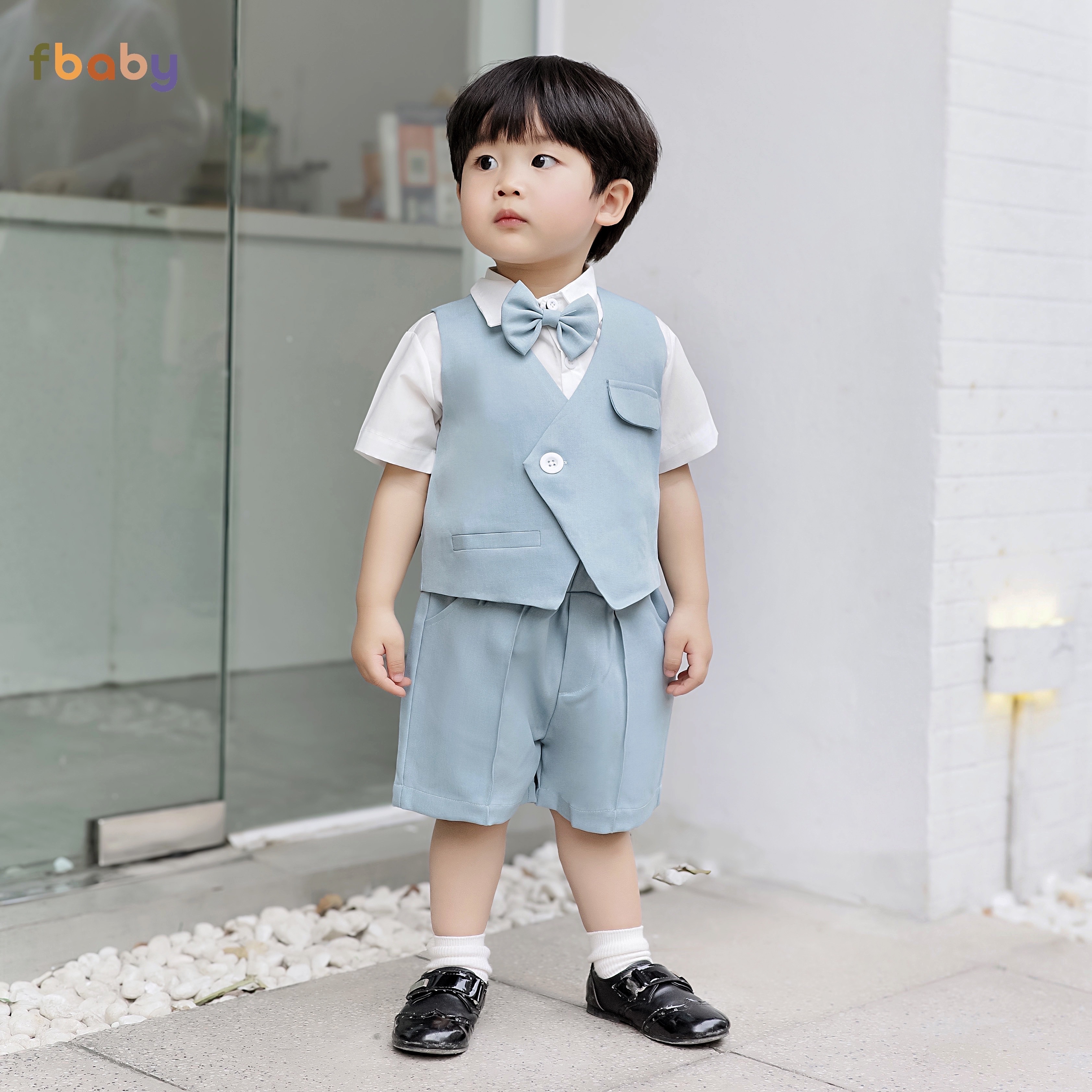 Mô tả Set Bộ Gile Bé Trai Fbaby Cộc Tay 1 Khuy Kèm Sơ Mi, Nơ 2 Màu Thiết Kế Sang Trọng, Lịch Sự Phong Cách Hàn Quốc - 5