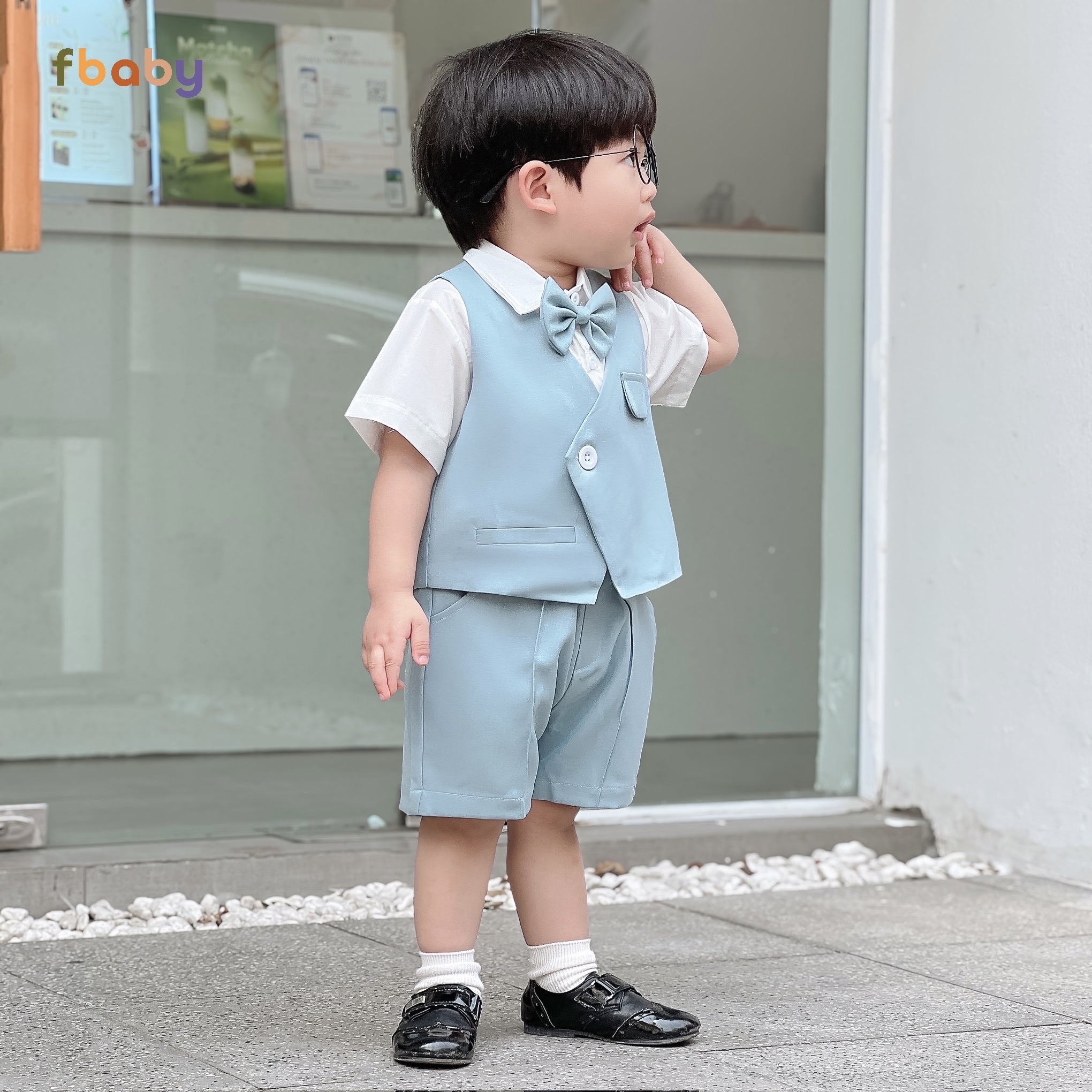 Mô tả Set Bộ Gile Bé Trai Fbaby Cộc Tay 1 Khuy Kèm Sơ Mi, Nơ 2 Màu Thiết Kế Sang Trọng, Lịch Sự Phong Cách Hàn Quốc - 6
