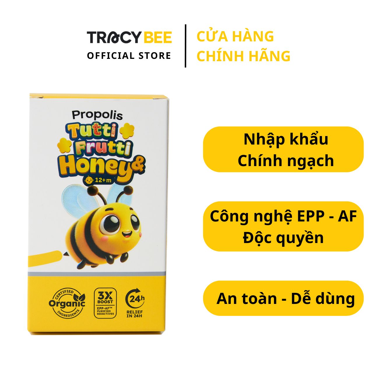 Mô tả Xịt họng keo ong xanh Organic Tracybee vị trái cây - 2