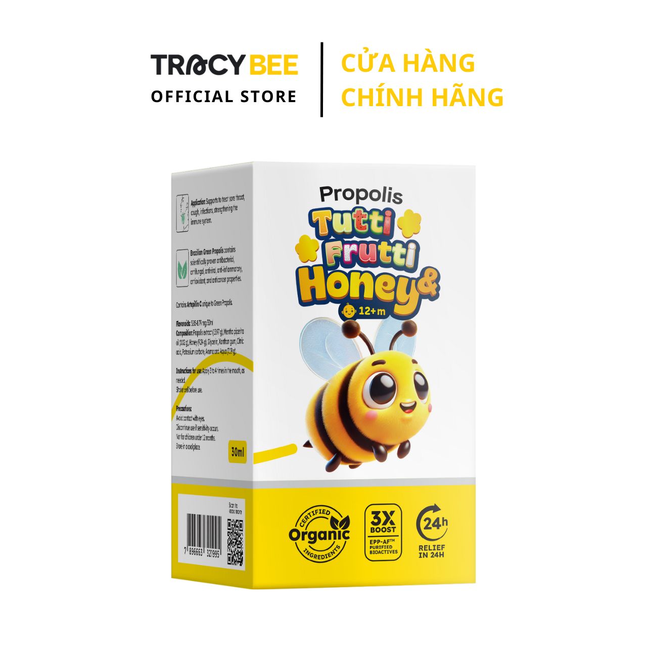 Mô tả Xịt họng keo ong xanh Organic Tracybee vị trái cây - 5