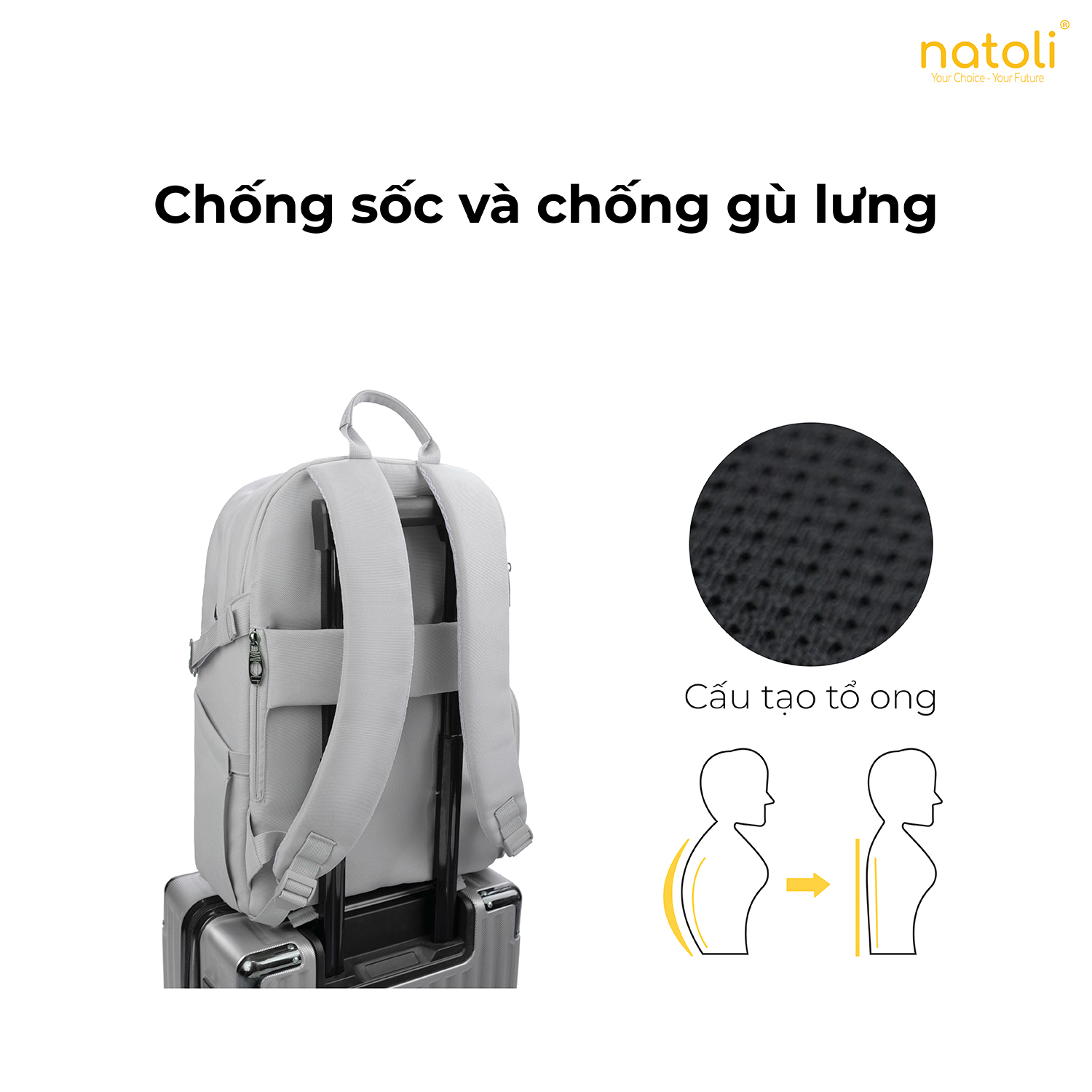 Quai đeo và mặt lưng balo NATOLI B29