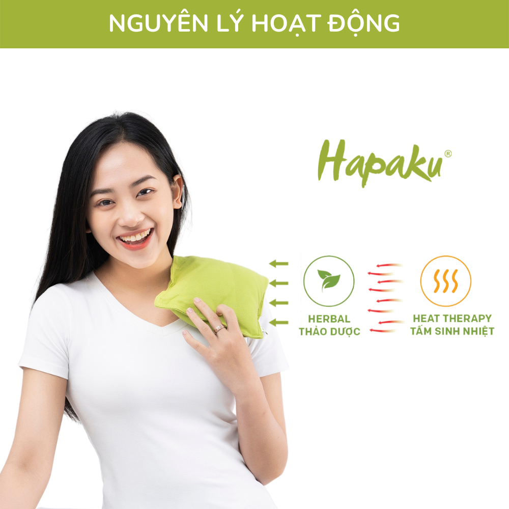 Mô tả Gối Chườm Nóng Thảo Dược Giúp Thư Giãn, Giảm Đau Bụng Kinh Hapaku - Làm Nóng Bằng Lò Vi Sóng - 1