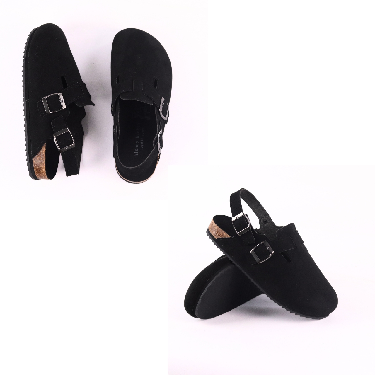 Mô tả Dép đế trấu sục Sandal Boston nam nữ unisex quai ngang đi học công sở bigsize chính hãng Hishoo VNXK  R111 - 6