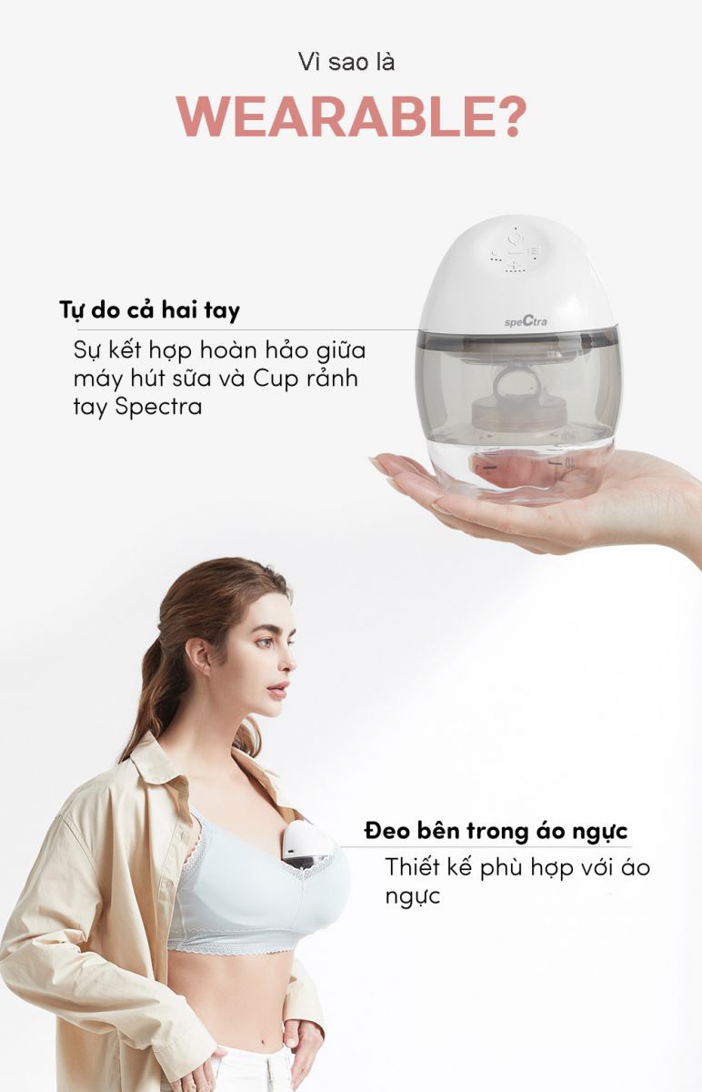 Mô tả Máy Hút Sữa Rảnh Tay Không Dây Spectra Wearable 01 Bộ (Bảo hành 24 tháng) - 2