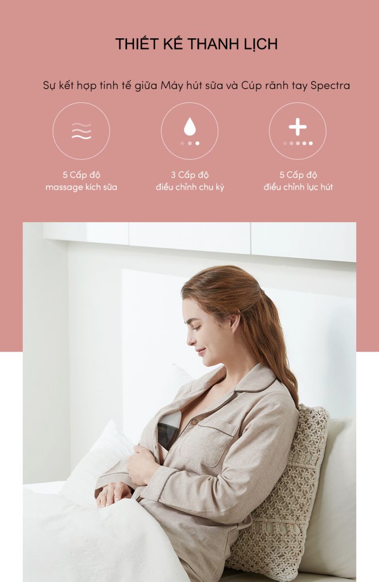 Mô tả Máy Hút Sữa Rảnh Tay Không Dây Spectra Wearable 01 Bộ (Bảo hành 24 tháng) - 5