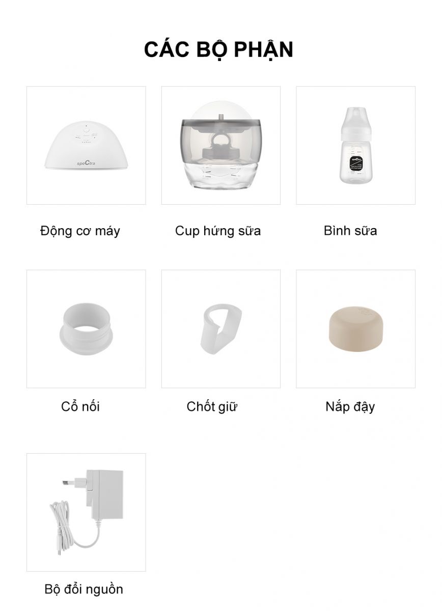 Mô tả Máy Hút Sữa Rảnh Tay Không Dây Spectra Wearable 01 Bộ (Bảo hành 24 tháng) - 10