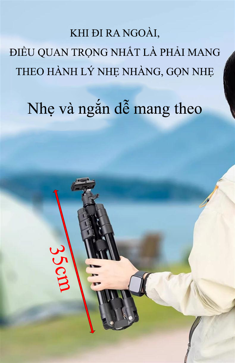 Mô tả Tripod Điện Thoại Chân Máy Ảnh VCT180, Chân Máy Quay Kiêm Gậy Quay Video Livestream 360 Độ- HOLOCOM - 1
