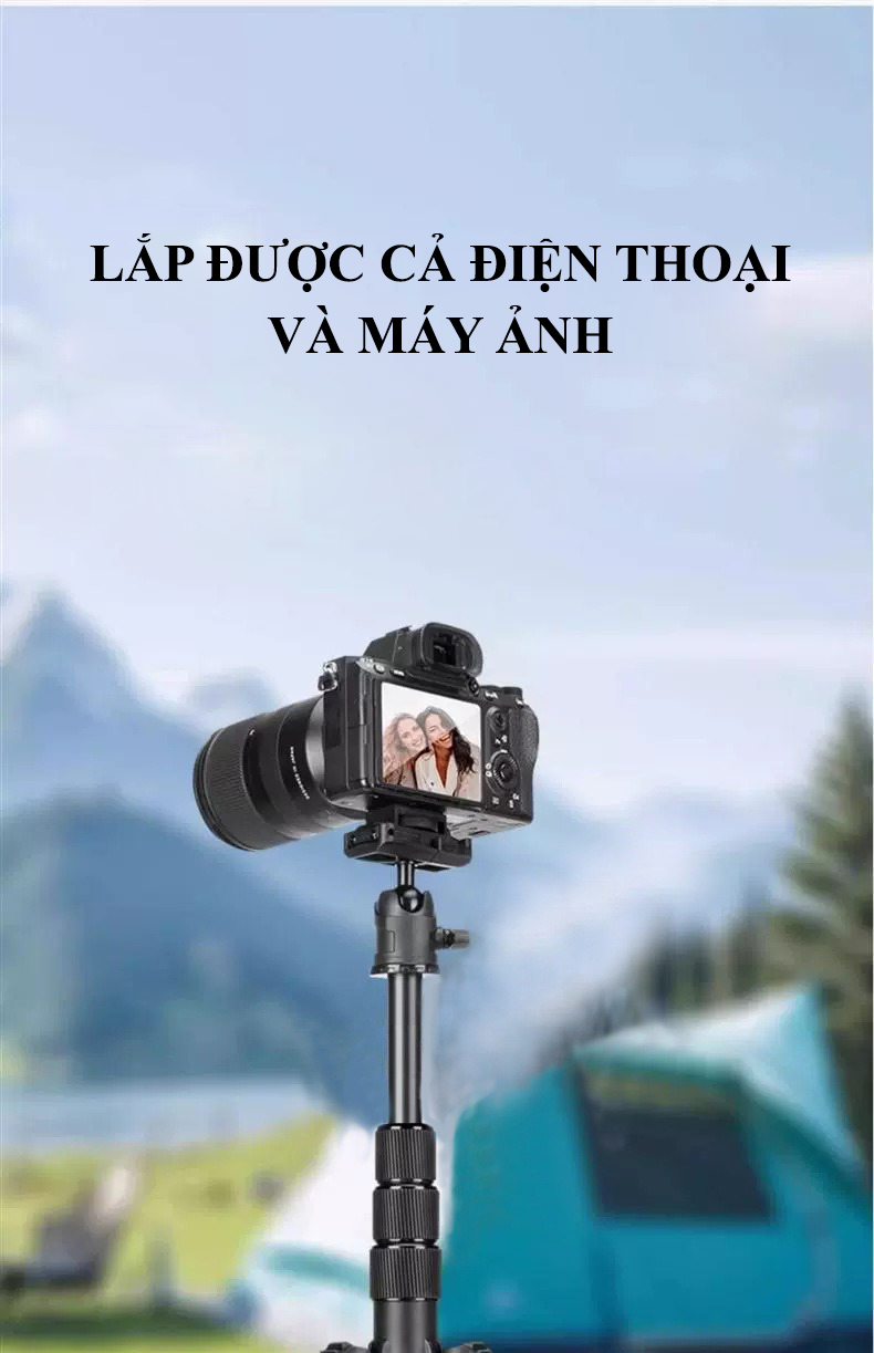 Mô tả Tripod Điện Thoại Chân Máy Ảnh VCT180, Chân Máy Quay Kiêm Gậy Quay Video Livestream 360 Độ- HOLOCOM - 4