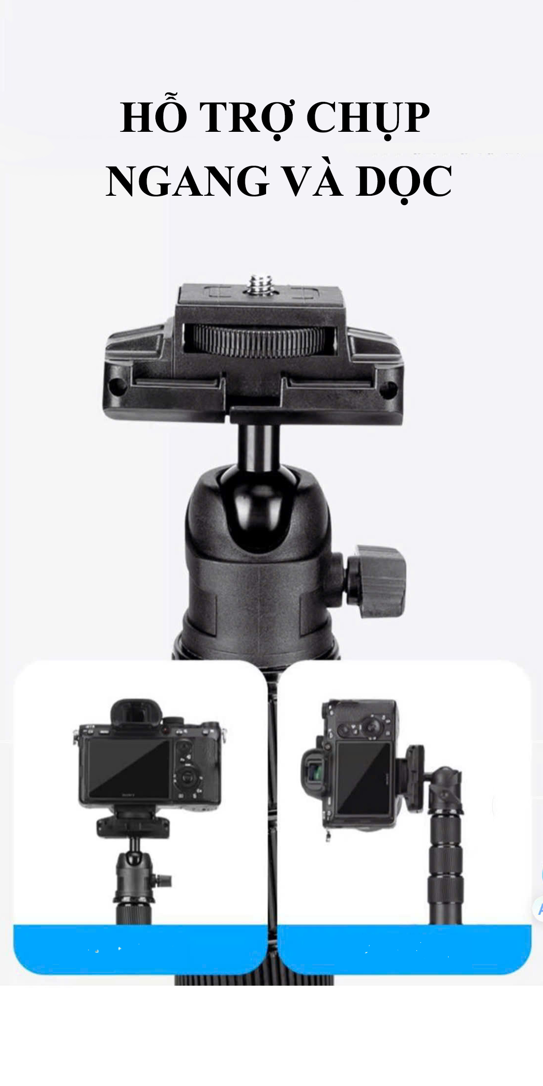 Mô tả Tripod Điện Thoại Chân Máy Ảnh VCT180, Chân Máy Quay Kiêm Gậy Quay Video Livestream 360 Độ- HOLOCOM - 5