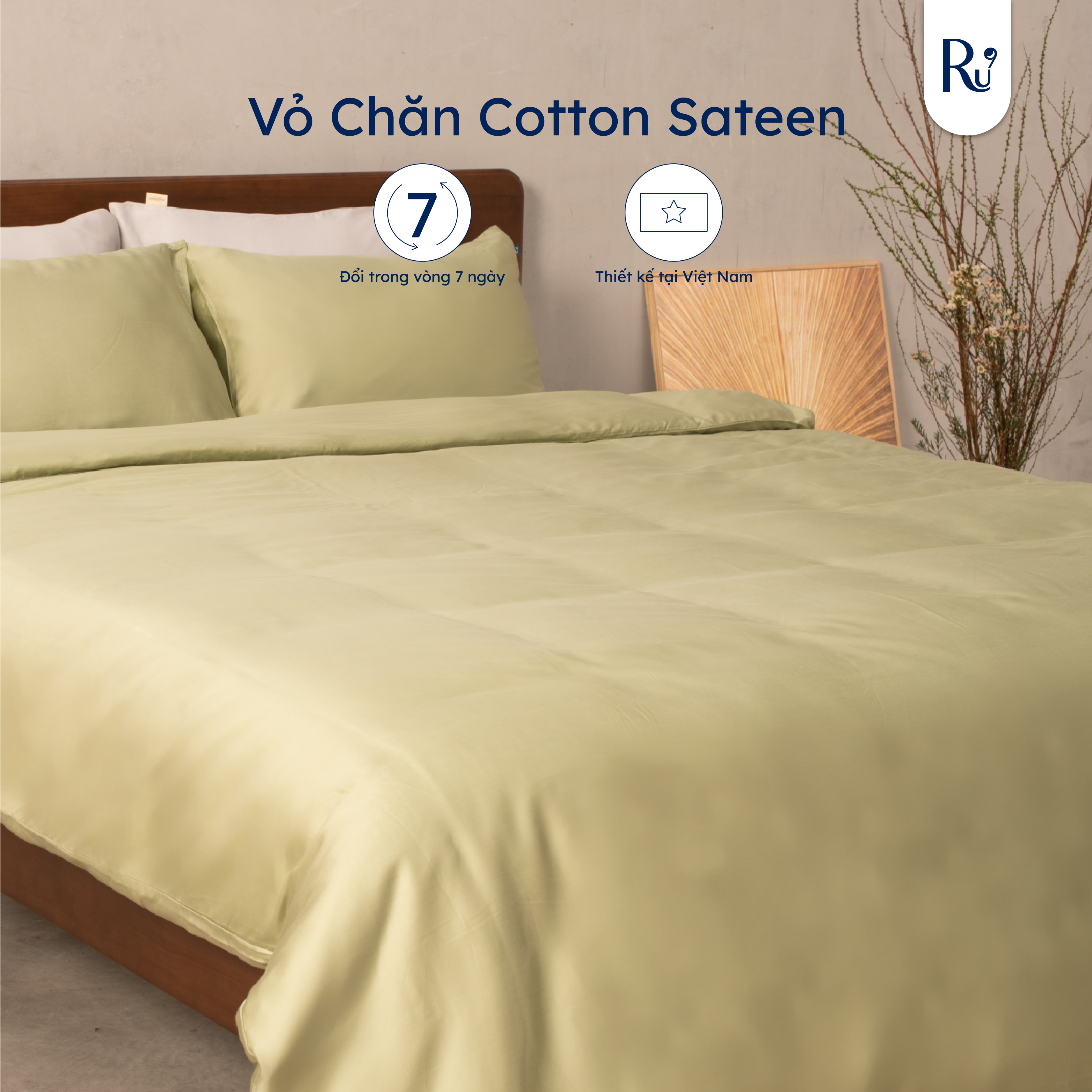 Mô tả Vỏ Chăn Cotton Sateen Ru9 - 1