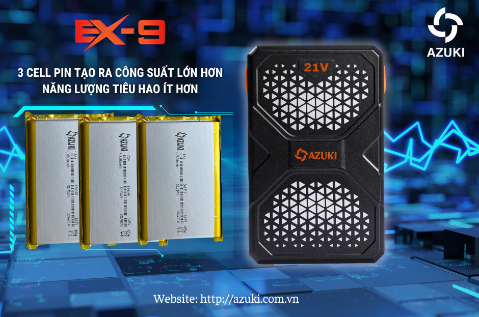 Mô tả Áo Điều Hòa AZUKI EX9 Hot Nhất 2025,Pin 25.500 Mah, Quạt 21V Chạy Dài Nhất Thị Trường 12->24 Tiếng [ BH 12 Tháng]-NIKITO - 3