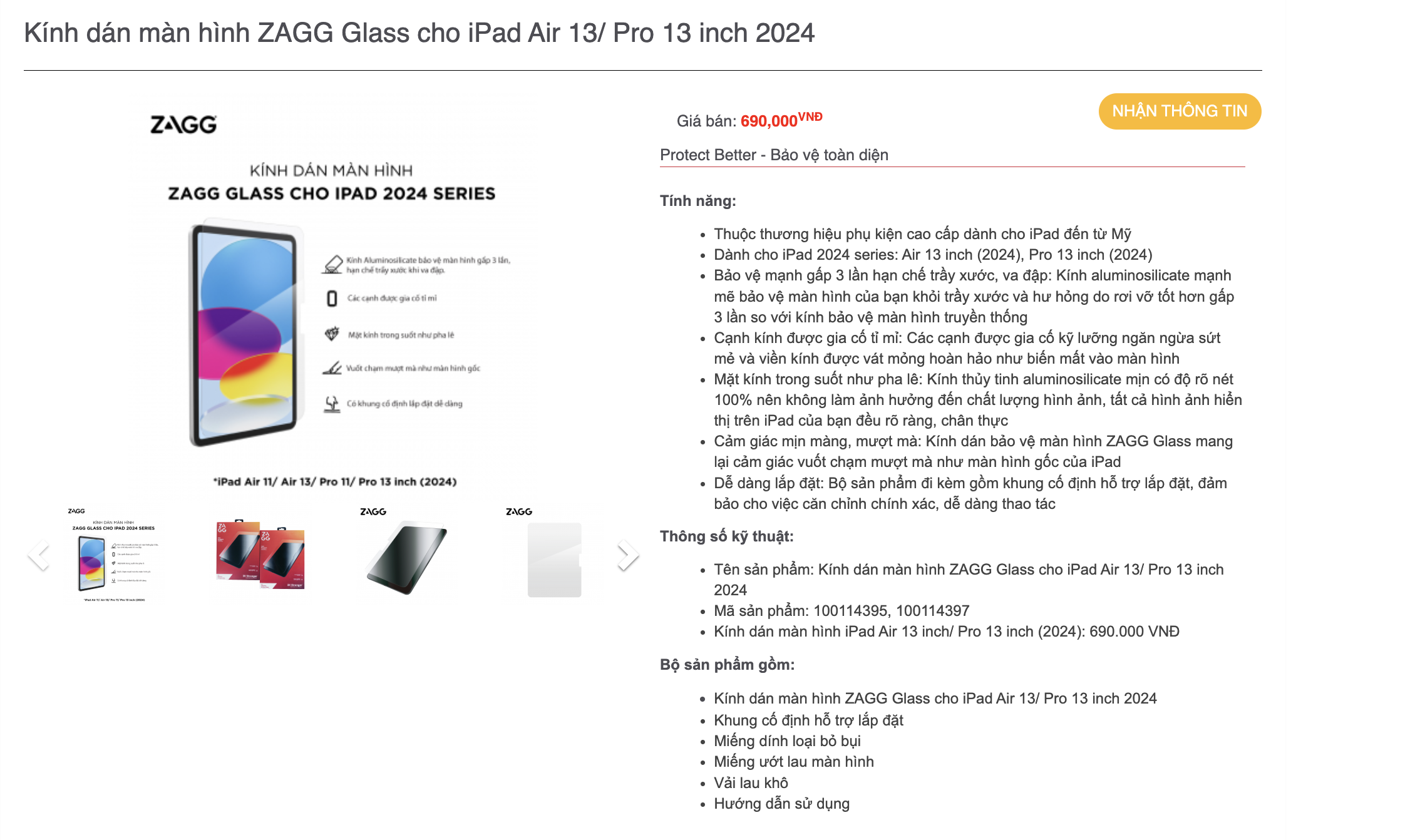 Mô tả Kính cường lực/Miếng dáng màn hình Paperlike Canvas  cao cấp ZAGG dùng cho các loại iPad Air/Pro/10.9/11/12.9/13/M2/M4 - 2