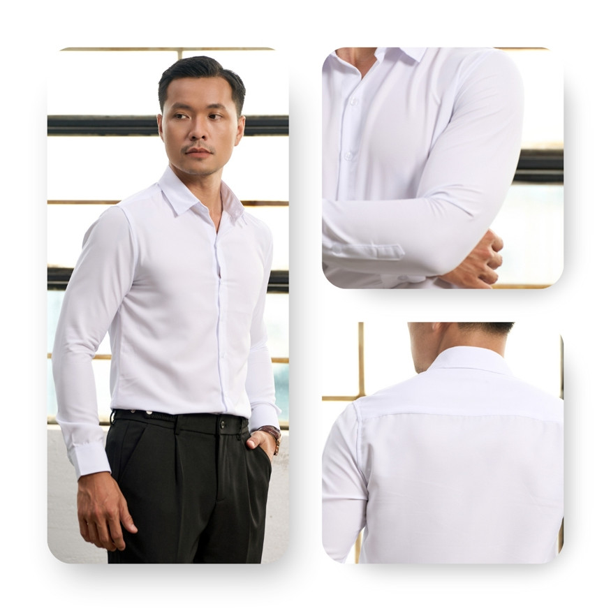 Áo sơ mi nam AKUBA Xanh Lợt