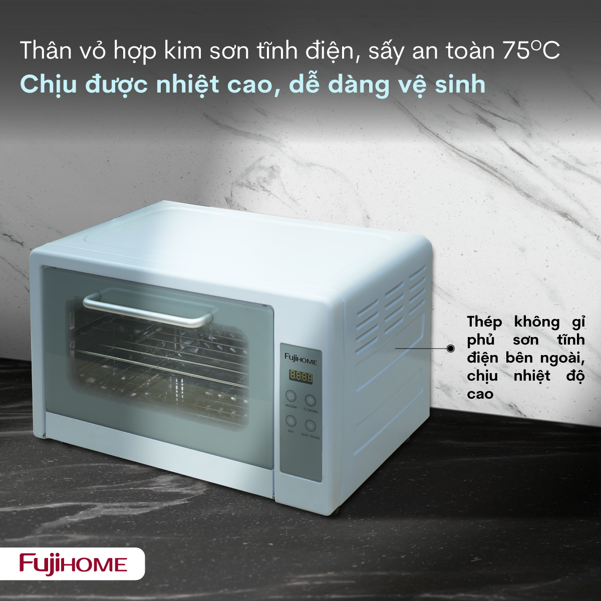 Công nghệ tiệt trùng UVC LED và Ozone diệt khuẩn 99.99% trên Fujihome DD24
