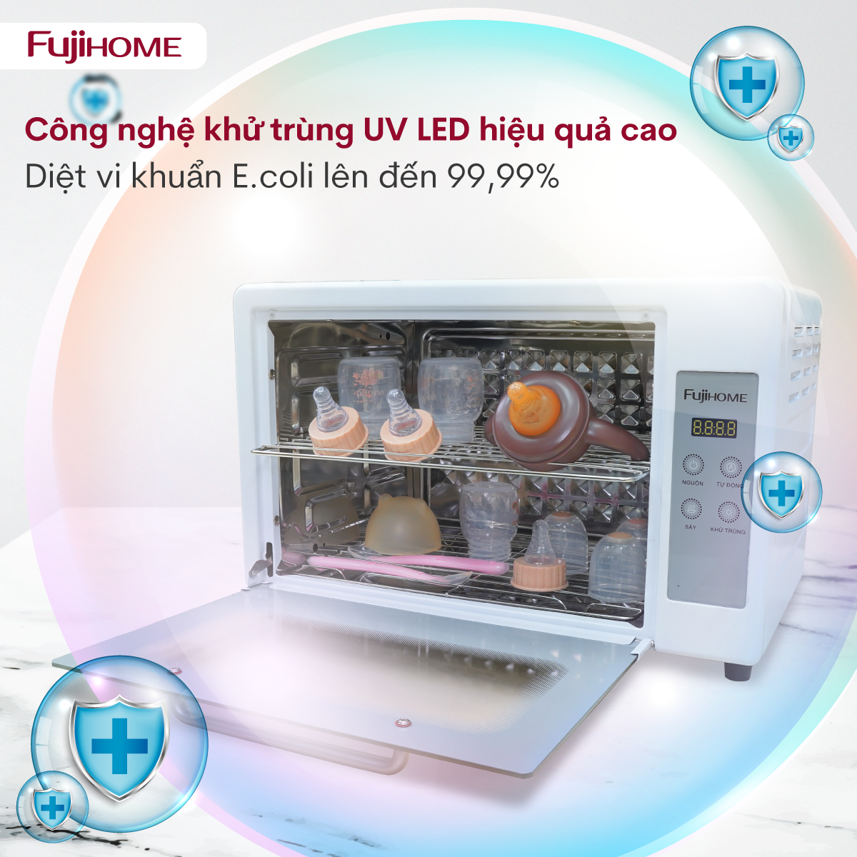 Sử dụng tủ sấy tiệt trùng Fujihome DD24 cho đồ dùng gia đình an toàn