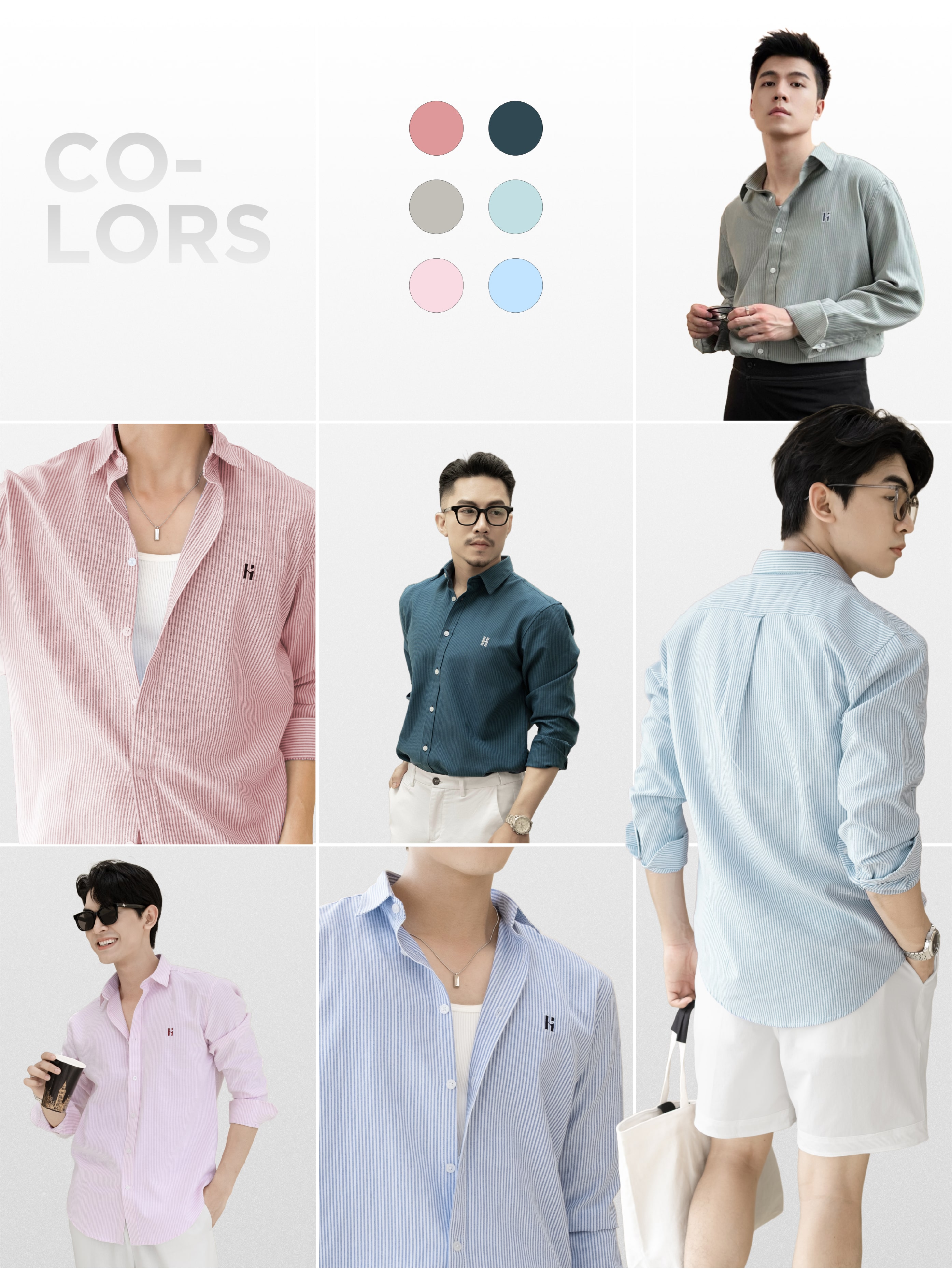 Mô tả Áo sơ mi nam tay dài LOGO H SEASON 2 vải Oxford cao cấp, thoáng mát, thanh lịch - HUSSIO - 3