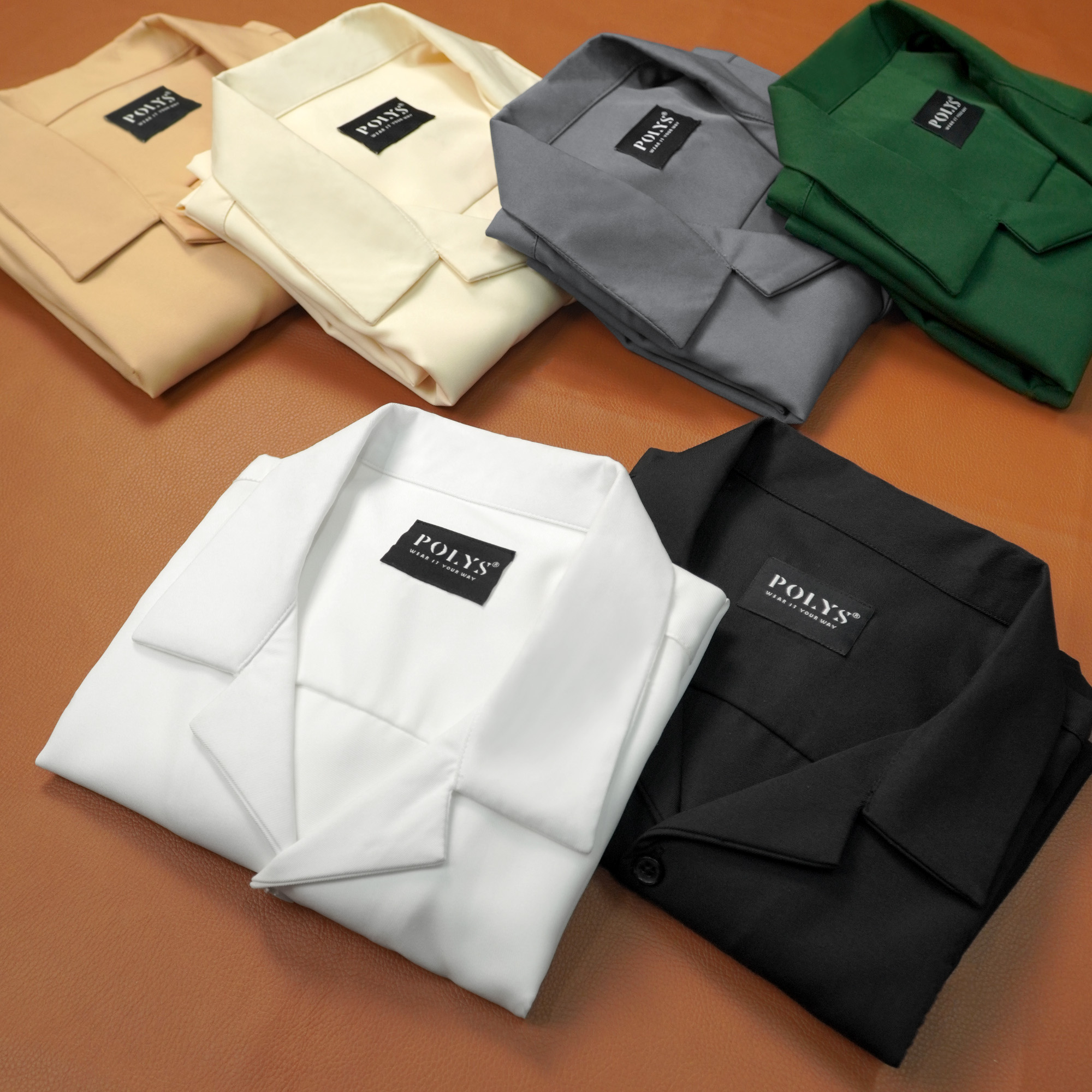 Mô tả Áo sơ mi nam POLYS Fullbox, Vải Chéo Thái 6 Màu dày dặn. Áo sơ mi tay ngắn Cổ Vest CUBAN SHIRT - 2