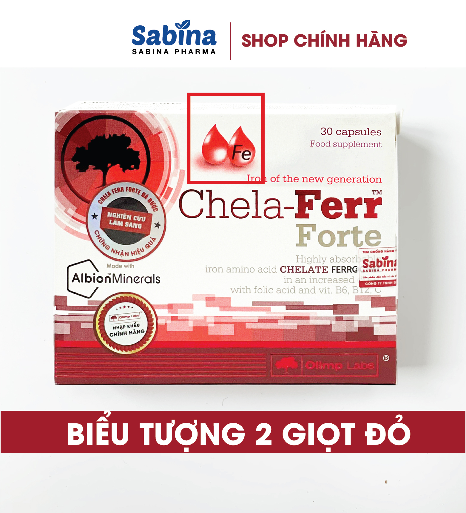 Mô tả Sắt Chela Ferr®  Forte -Thực phẩm bảo vệ sức khoẻ chứa sắt Ferrochel dạng Chelate cho bà bầu và sau sinh11,4g-Olimp Labs - 1