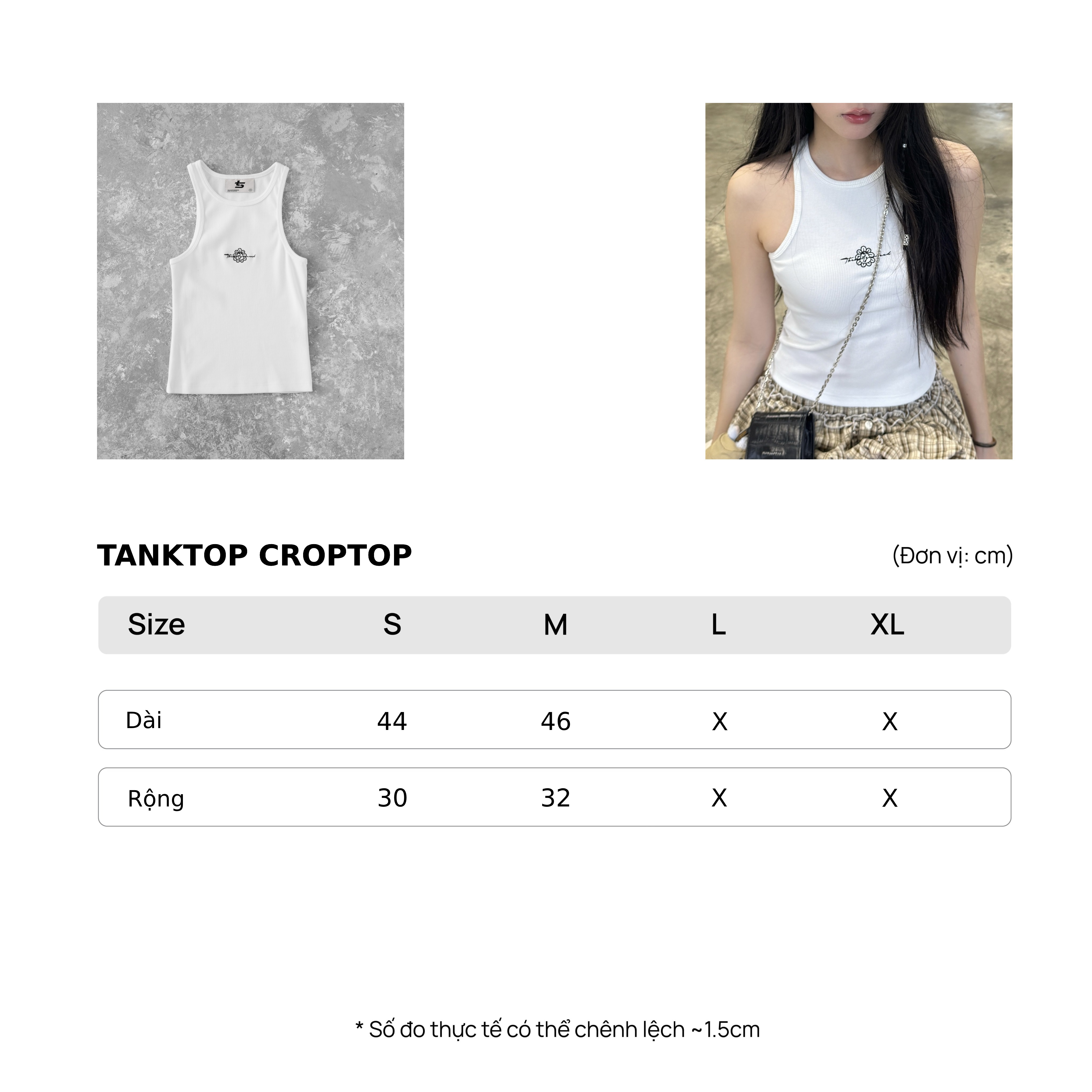 Mô tả Áo Ba Lỗ Nữ tanktop ôm body sexy Trắng và Đen - Brand TSUN Chính Hãng - Cotton thun bo gân co giản - 1