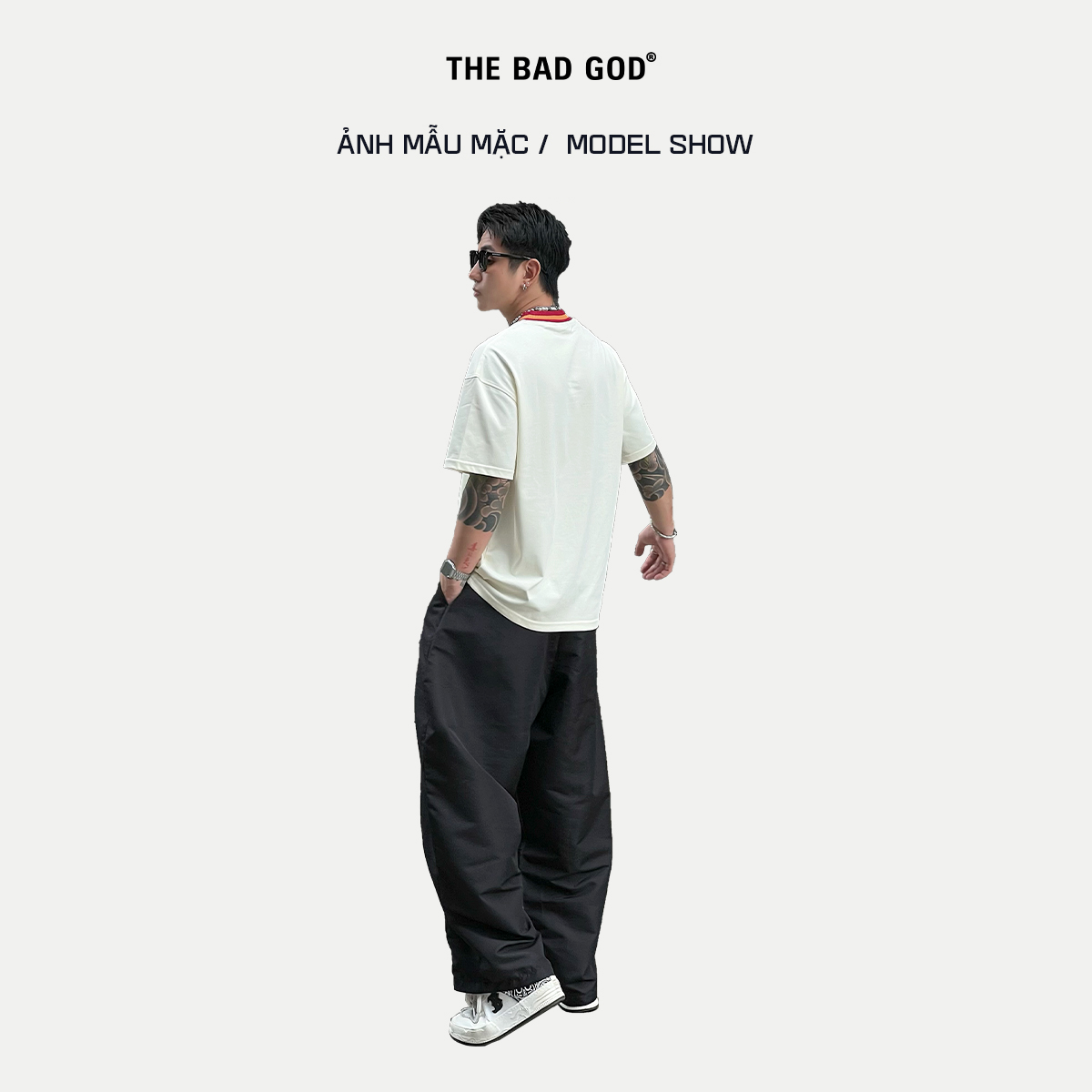 Mô tả Áo Thun The Bad God Rascal cổ V thời trang nam nữ cotton thoáng mát - 4
