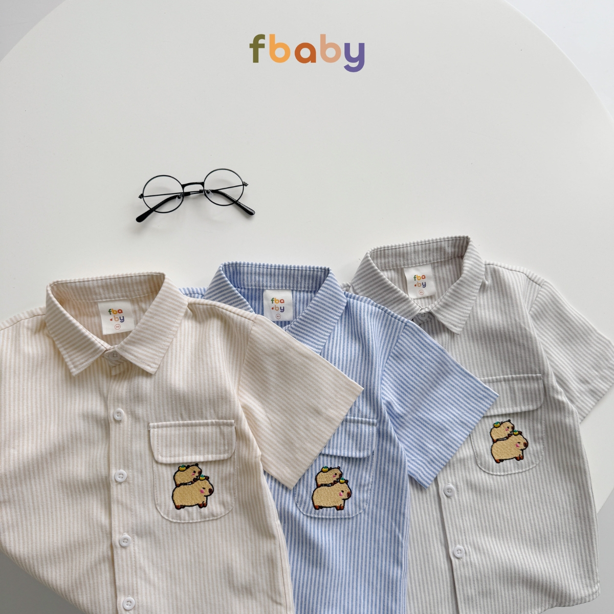 Áo Sơ Mi Kẻ Bé Trai Fbaby Màu Xanh