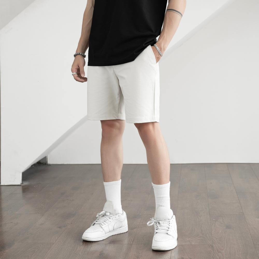 Mô tả Quần short kaki nam thanh lịch BAMI HOME quần đùi kaki cao cấp form âu nam QK11 - 5