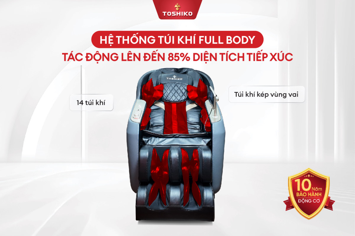 Hệ thống túi khí ghế massage Toshiko T59