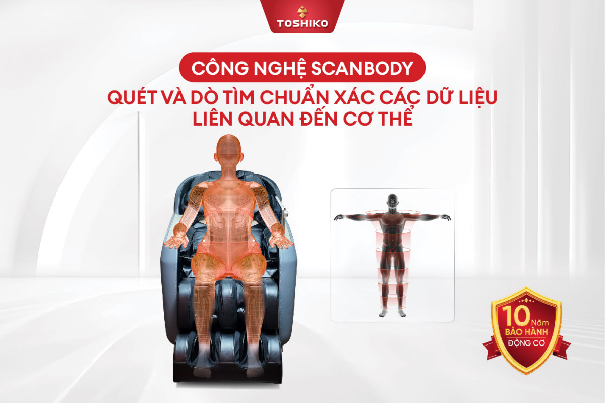 Công nghệ Scanbody ghế massage Toshiko T59