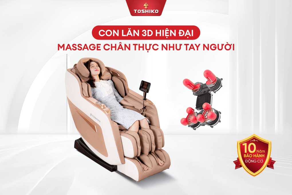 Ghế massage Toshiko T81 con lăn 3D