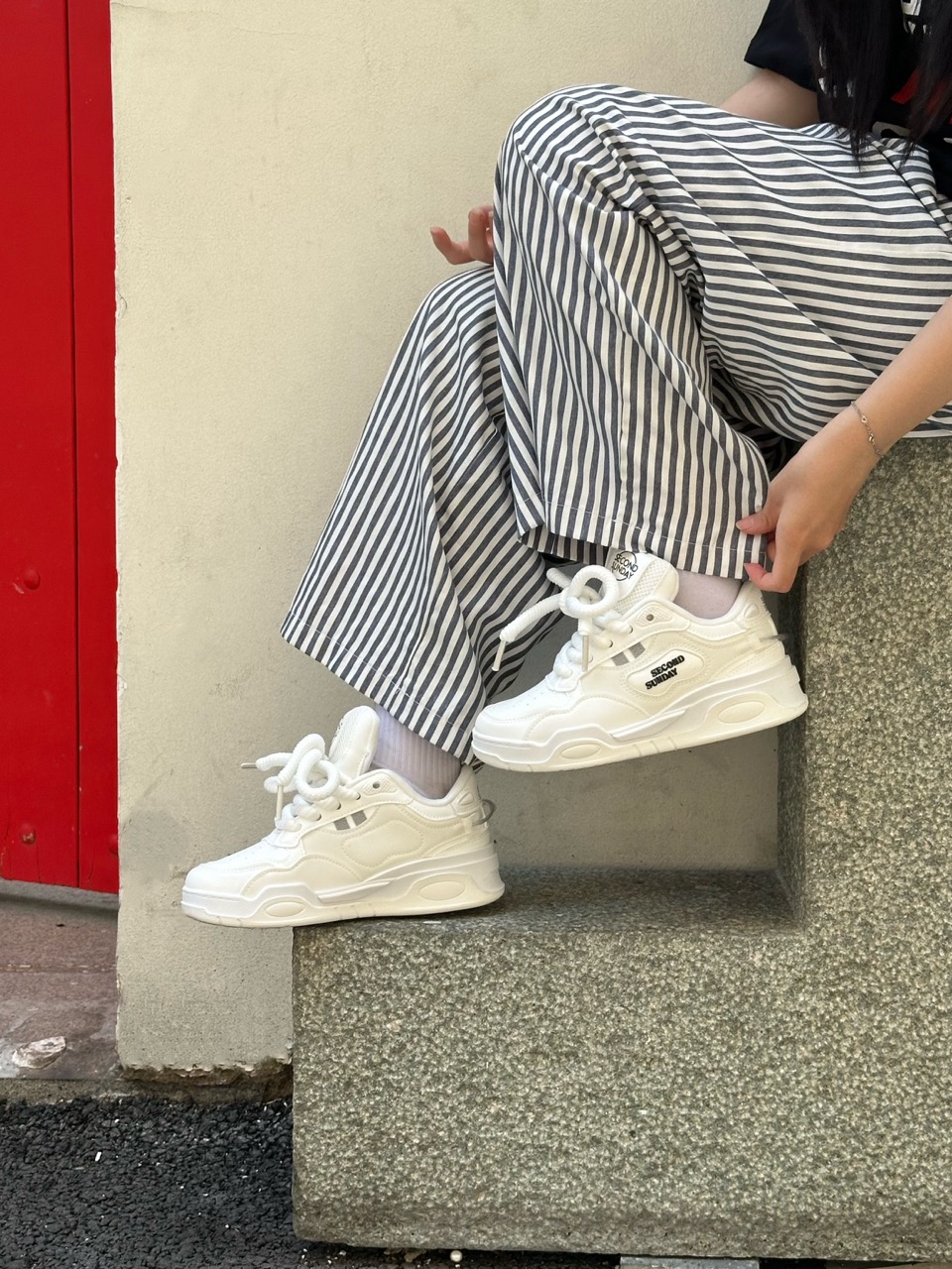 Mô tả Giày Thể Thao Sneaker Nam Nữ Second Sunday Line Drop Đế Tăng Chiều Cao 4cm SK49 - 4