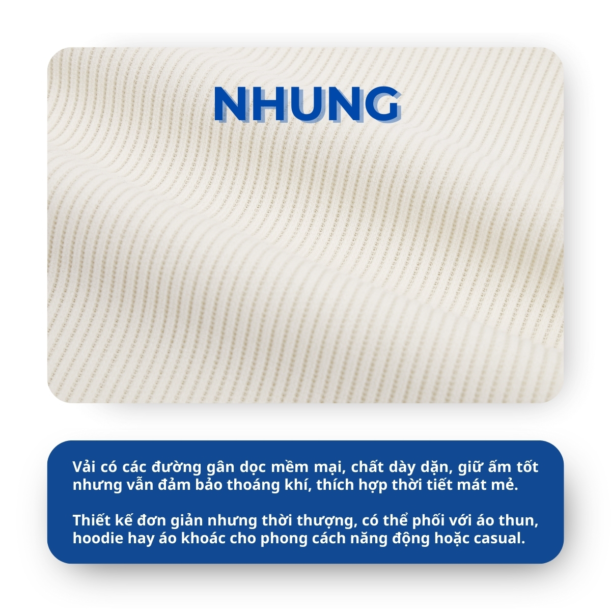 Mô tả Quần thun nhung tăm AKUBA dáng suống năng động, thoải mái, dày dặn tôn dáng | 01JE1029 - 4