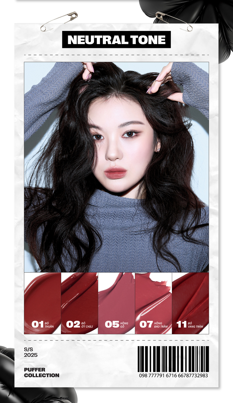 Mô tả [SON PHAO] Son Kem Lì, Bền Màu Merzy Puffer Velvet Tint 3.7g - 10
