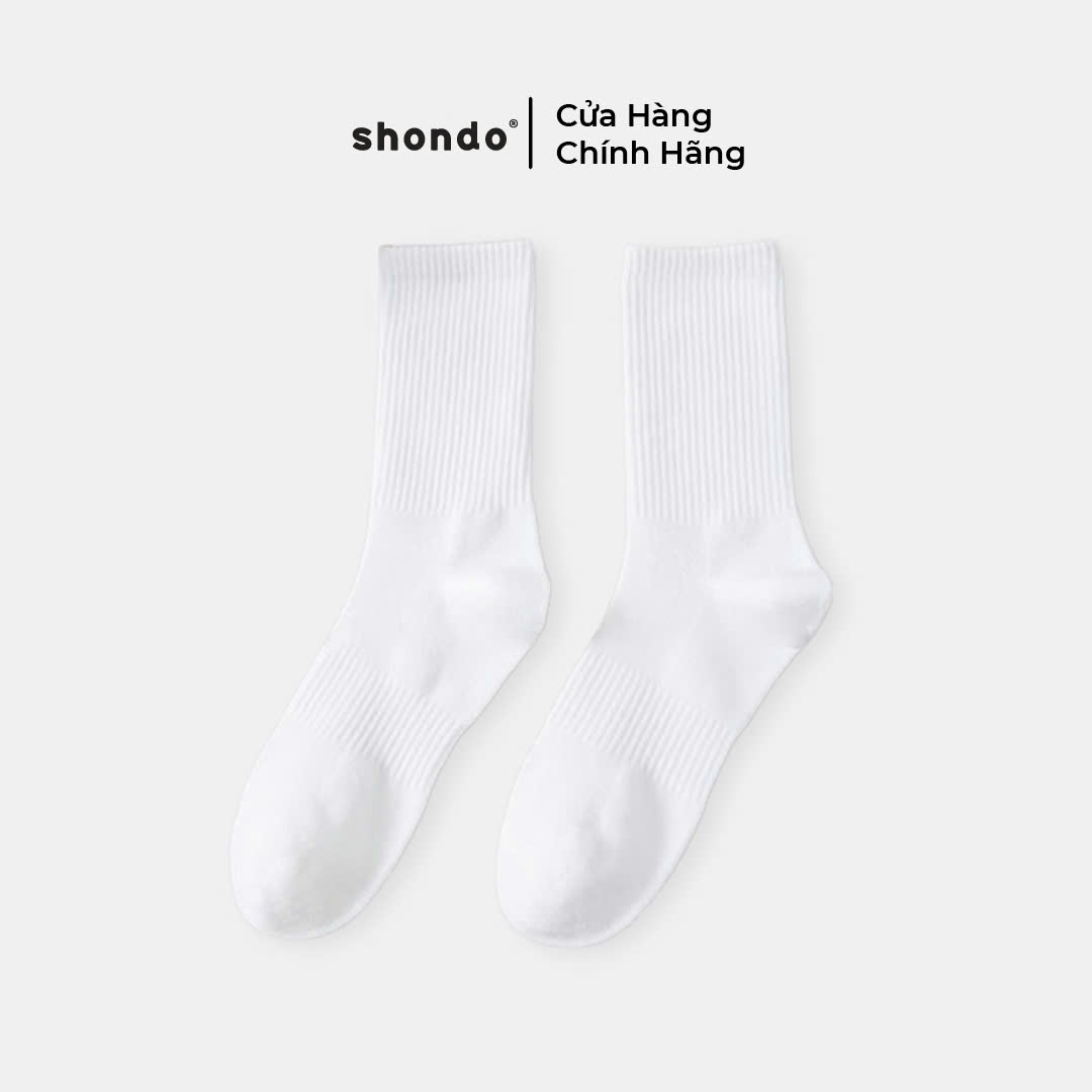 Mô tả Quà Tặng Vớ Cổ Cao SHONDO Trơn Màu Trắng QTVOSCC001 - 1
