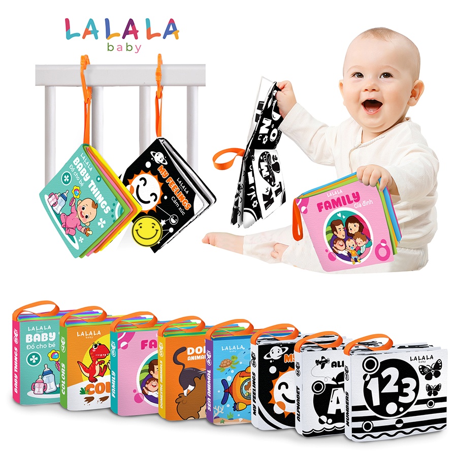 Mô tả Sách Vải Song Ngữ Đa Giác Quan Cho Bé Sơ Sinh Cỡ Nhỏ 11x12cm - Lalala Baby (0-12 tháng) - 3