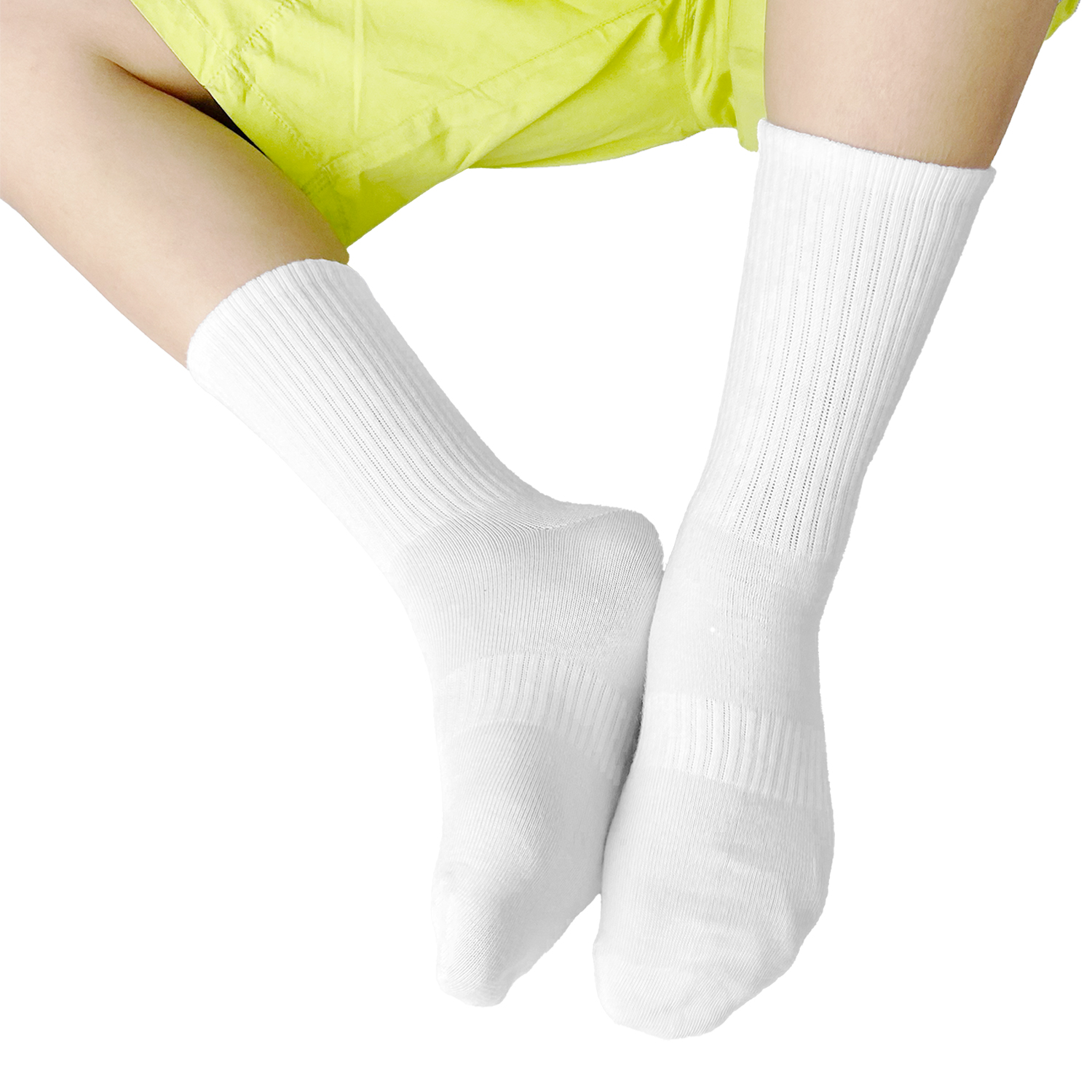 Mô tả Tất vớ nam nữ cổ cao trơn đen trắng Basic 20cm unisex RANO khử mùi hôi chân chất liệu dày dặn CB5_T - 7