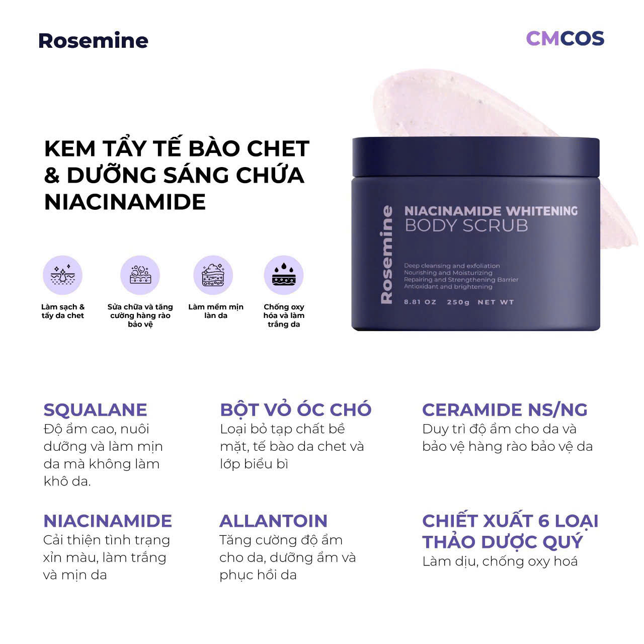 Mô tả Bộ sản phẩm dầu gội xảm kem ủ tóc, sữa tắm Rosemine đủ mã - 4