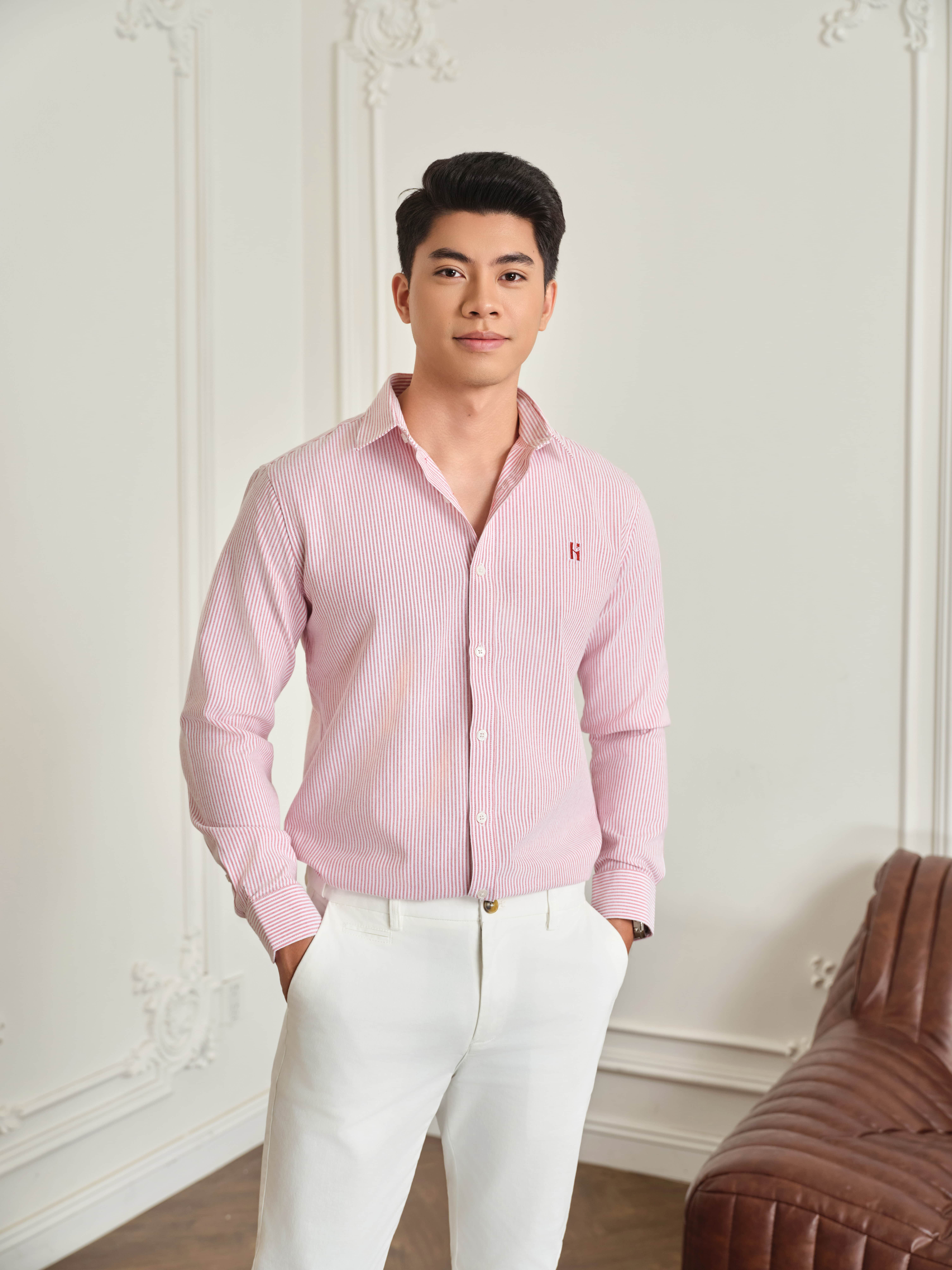 Mô tả Áo sơ mi nam tay dài LOGO H SEASON 2 vải Oxford cao cấp, thoáng mát, thanh lịch - HUSSIO - 9
