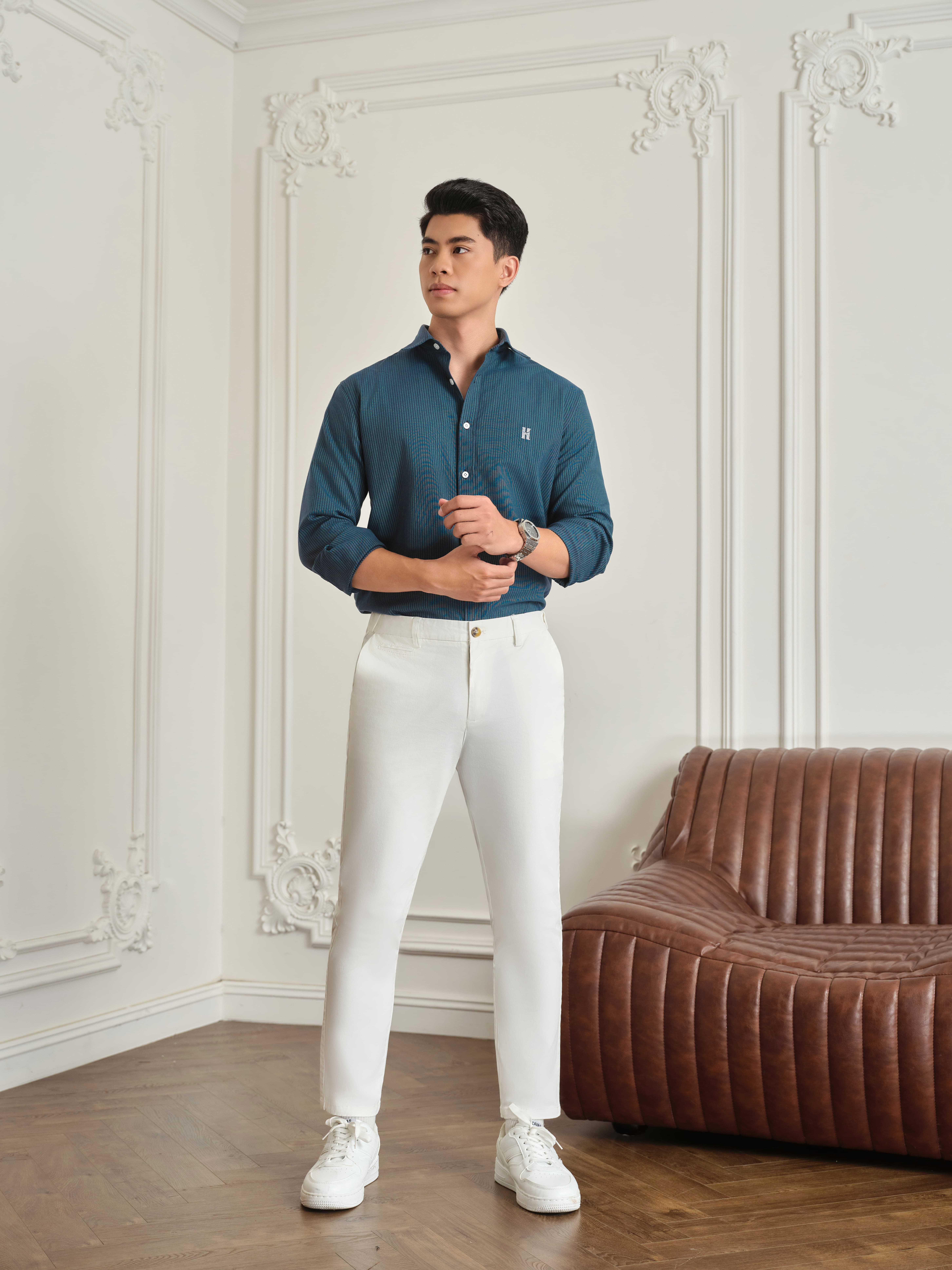 Mô tả Áo sơ mi nam tay dài LOGO H SEASON 2 vải Oxford cao cấp, thoáng mát, thanh lịch - HUSSIO - 10